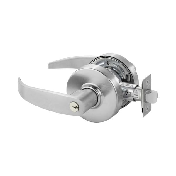 Sargent Entry Office Cylindrical Lock Grade 2 with P Lever and L Rose with T Strike and LA Keyway Satin Chro 7G05LP26D - main
